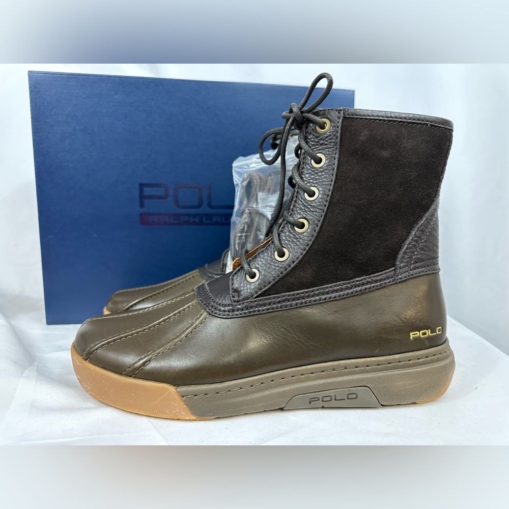 NIB Polo Ralph Lauren Men’s Declan Leather Duck Boots Size 9D Brown